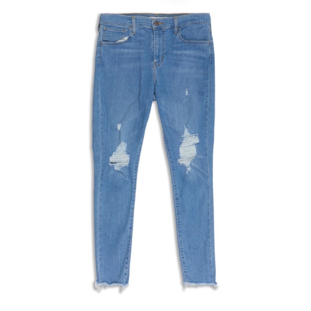Levi's high rise super skinny Sky Blue Ripped Jeans
